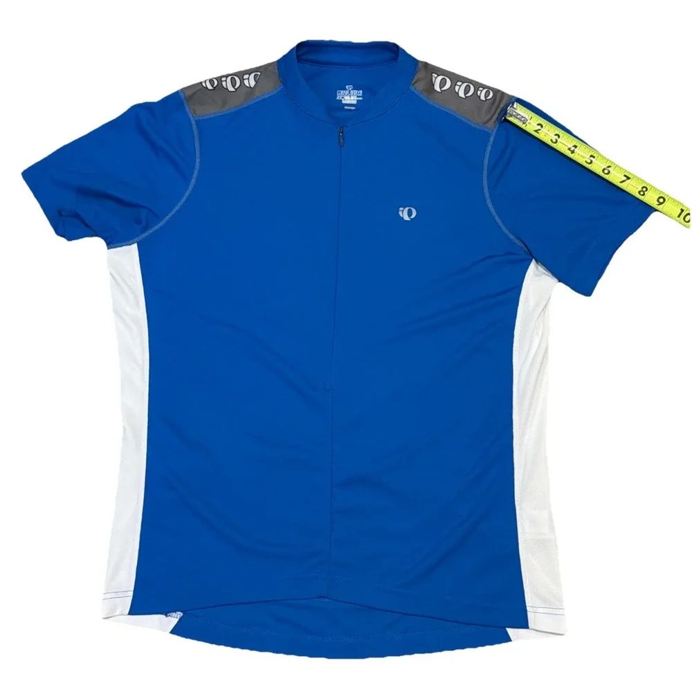 Pearl Izumi SELECT‎ Cycling Jersey Top Blue Reflective 1/2 Zip Mens XL